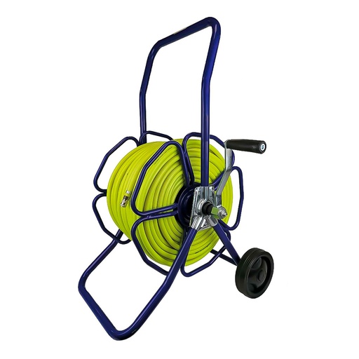 [HRM400-6-AS-PRO-HIVIZ] Metal Wheeled Hose Reel c/w 100m of 6mm Streamline® HIVIZ Hose - assembled